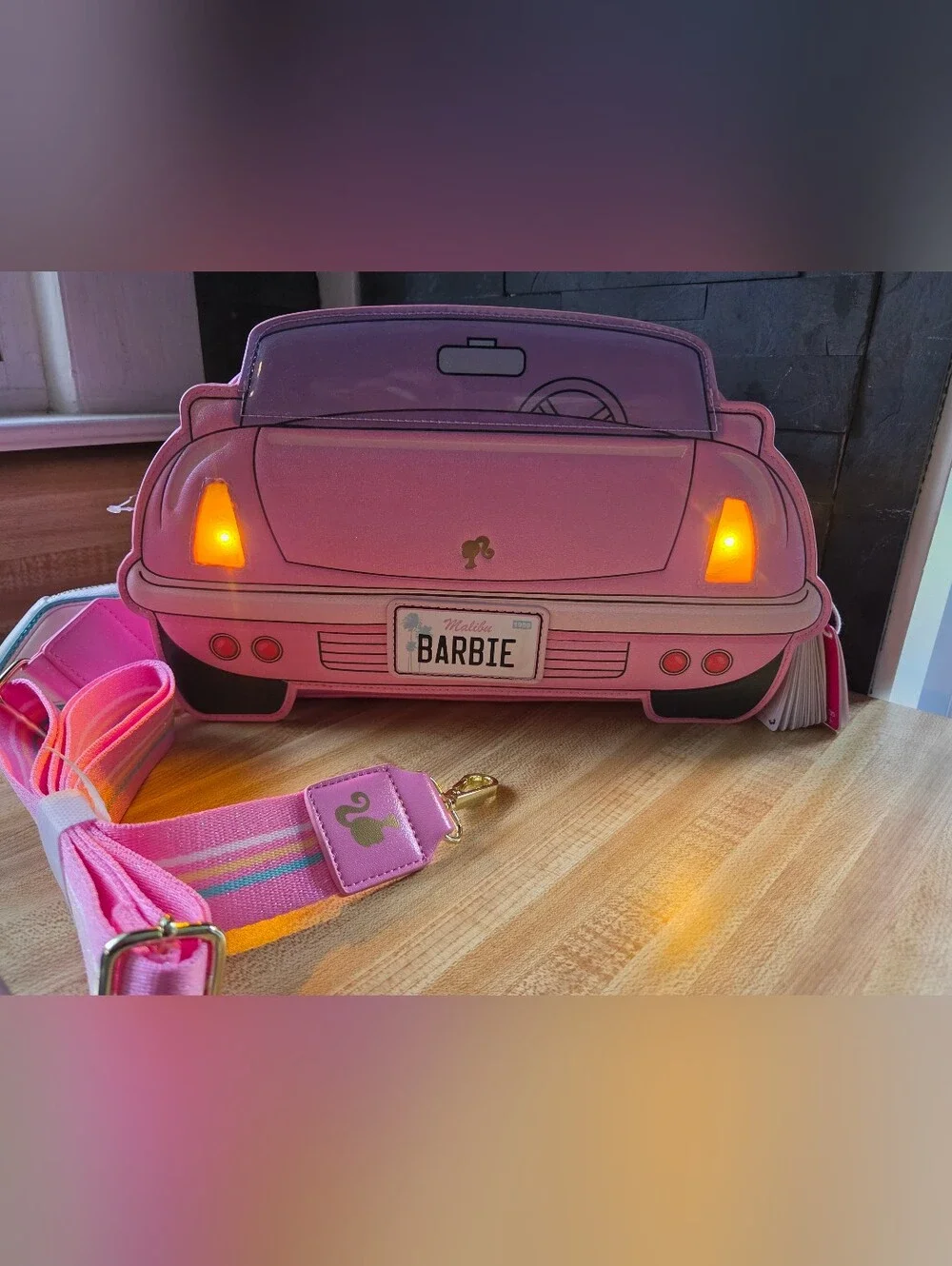 Barbie Loungefly NWT Barbie Car Crossbody W/Light Up Headlights,Bag Charm, Etc